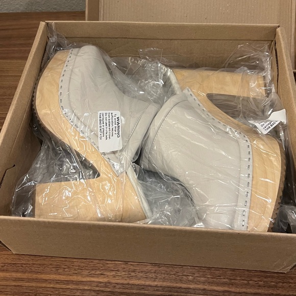 Steve Madden wood/leather clogs size 9 - Picture 6 of 6